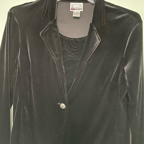 Hasting & Smith suede blazer type with attached camisole w/ sparkles size Large - Picture 2 of 6